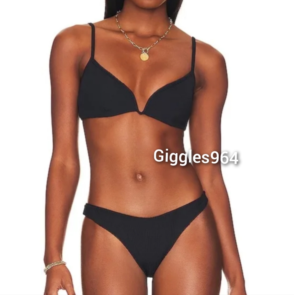 L*Space Helena Camacho Bikini Set Black Rib